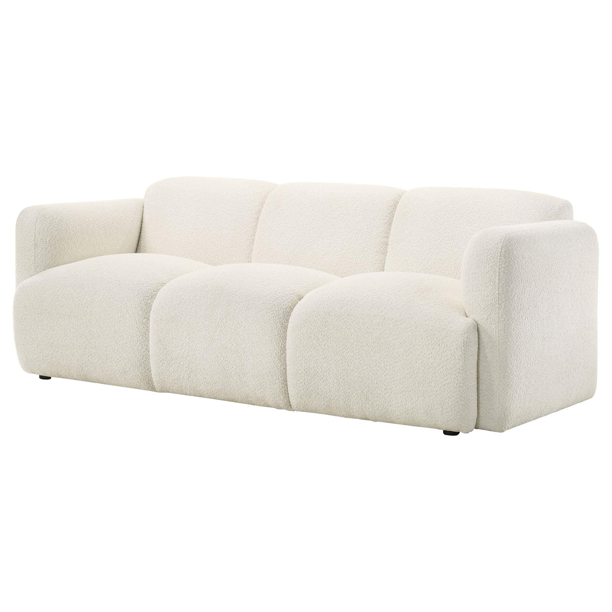  Coaster Furniture Dorset 509811 Fabric Upholstered Round Track Arm Sofa - White IMAGE 10