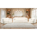  Coaster Furniture Dorset 509811 Fabric Upholstered Round Track Arm Sofa - White IMAGE 13