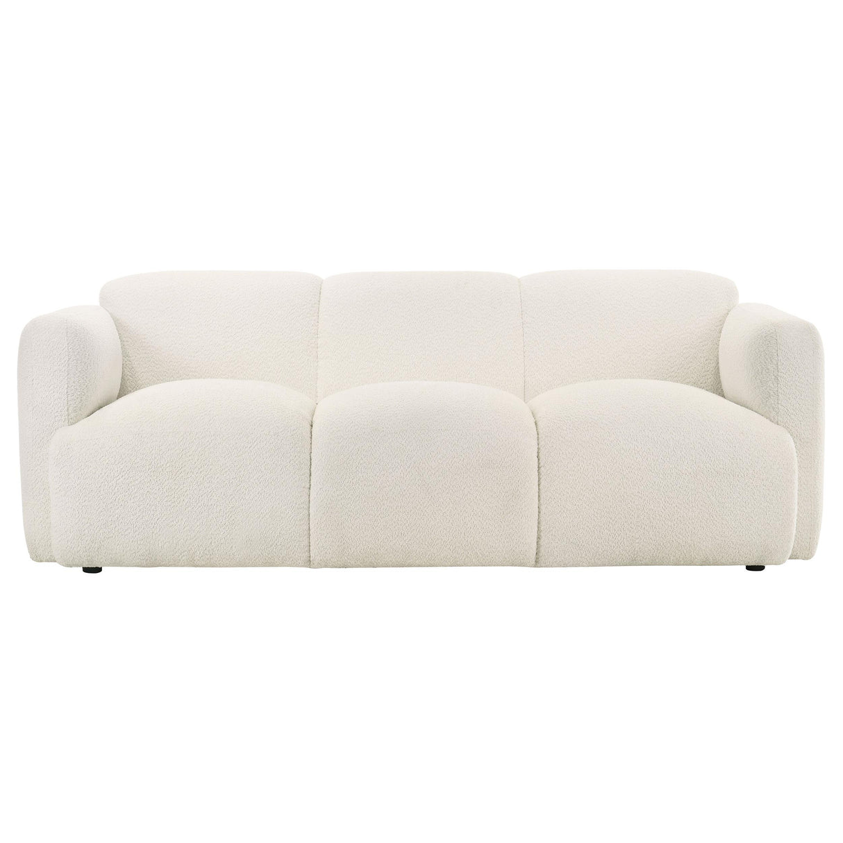  Coaster Furniture Dorset 509811 Fabric Upholstered Round Track Arm Sofa - White IMAGE 7