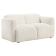  Coaster Furniture Dorset 509812 Fabric Upholstered Round Track Arm Loveseat - White IMAGE 1