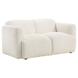  Coaster Furniture Dorset 509812 Fabric Upholstered Round Track Arm Loveseat - White IMAGE 1