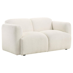 Coaster Furniture Dorset 509812 Fabric Upholstered Round Track Arm Loveseat - White IMAGE 1