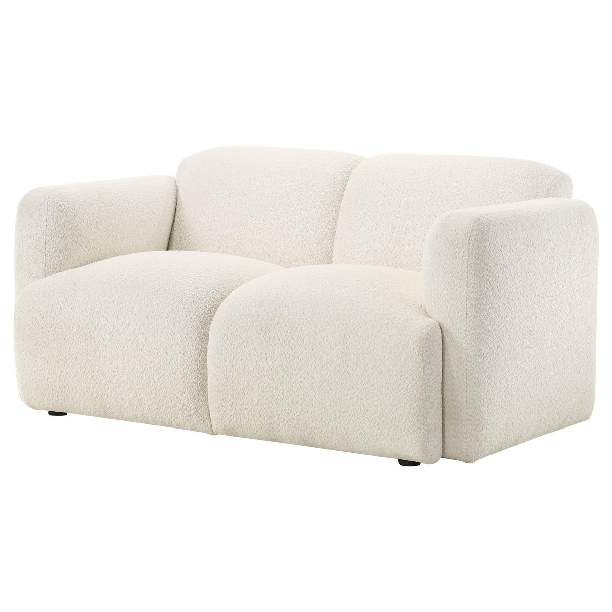  Coaster Furniture Dorset 509812 Fabric Upholstered Round Track Arm Loveseat - White IMAGE 10