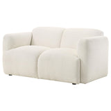  Coaster Furniture Dorset 509812 Fabric Upholstered Round Track Arm Loveseat - White IMAGE 10