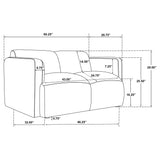  Coaster Furniture Dorset 509812 Fabric Upholstered Round Track Arm Loveseat - White IMAGE 11