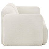  Coaster Furniture Dorset 509812 Fabric Upholstered Round Track Arm Loveseat - White IMAGE 2
