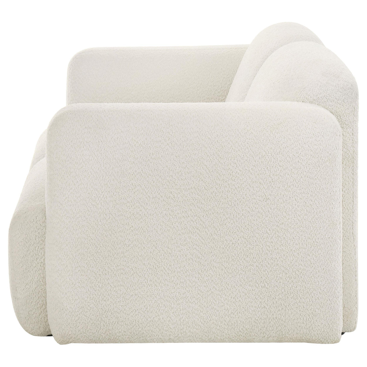  Coaster Furniture Dorset 509812 Fabric Upholstered Round Track Arm Loveseat - White IMAGE 3