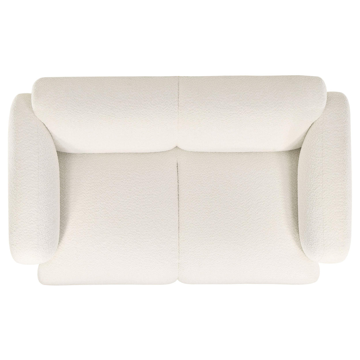 Coaster Furniture Dorset 509812 Fabric Upholstered Round Track Arm Loveseat - White IMAGE 6