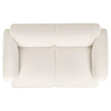  Coaster Furniture Dorset 509812 Fabric Upholstered Round Track Arm Loveseat - White IMAGE 6