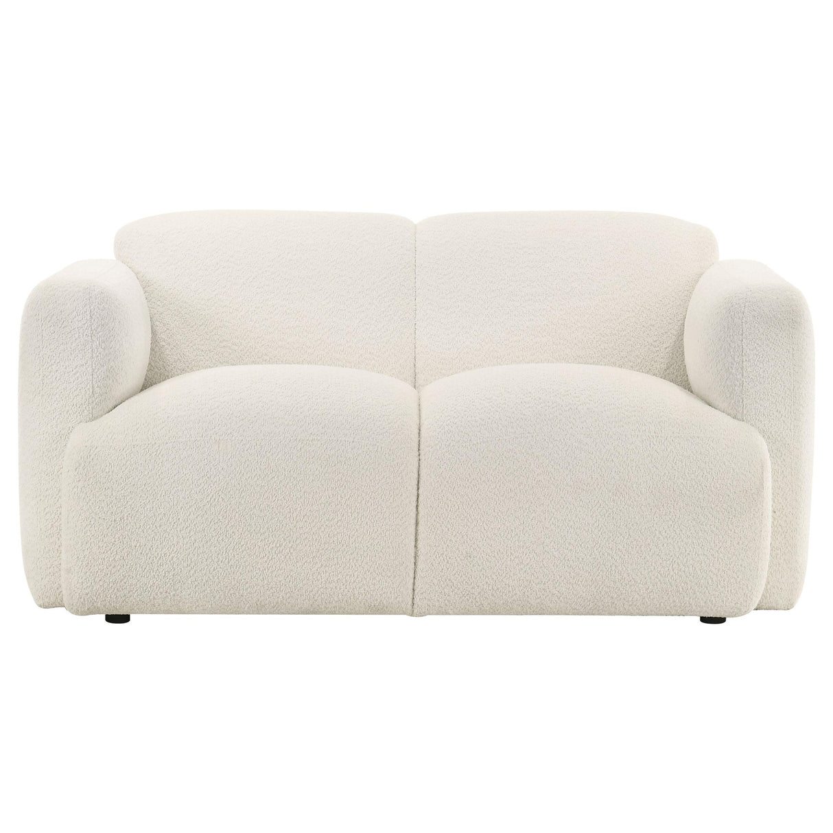 Coaster Furniture Dorset 509812 Fabric Upholstered Round Track Arm Loveseat - White IMAGE 7