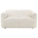  Coaster Furniture Dorset 509812 Fabric Upholstered Round Track Arm Loveseat - White IMAGE 7