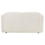  Coaster Furniture Dorset 509812 Fabric Upholstered Round Track Arm Loveseat - White IMAGE 8