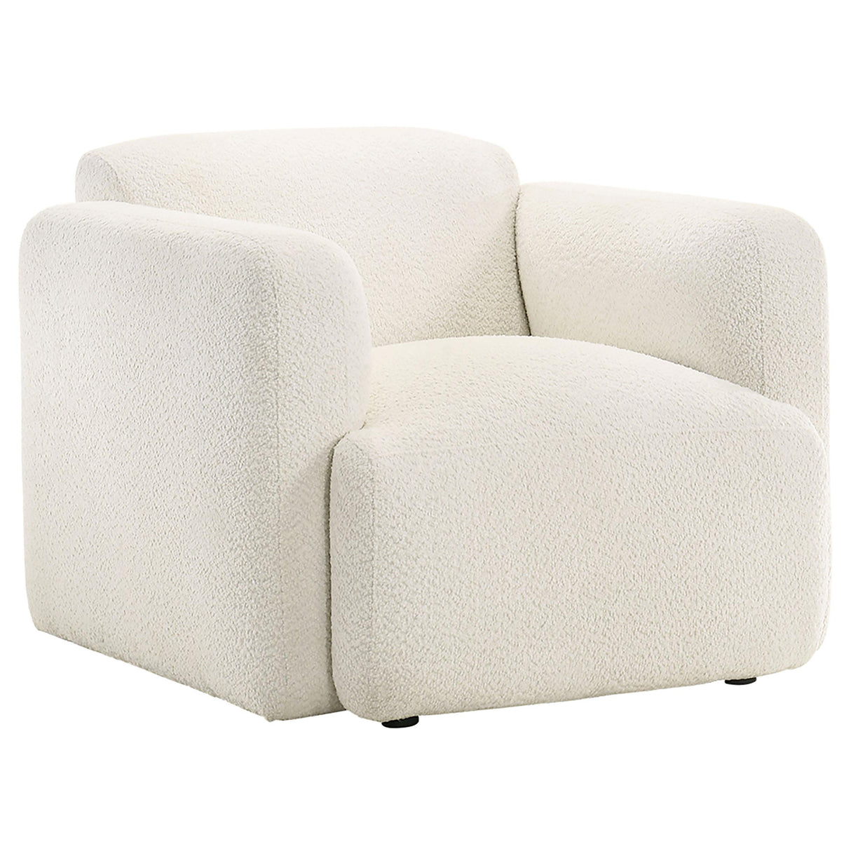  Coaster Furniture Dorset 509813 Fabric Upholstered Round Track Arm Accent Chair - White IMAGE 1