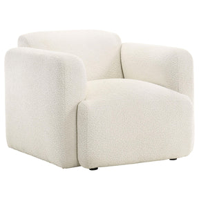  Coaster Furniture Dorset 509813 Fabric Upholstered Round Track Arm Accent Chair - White IMAGE 1