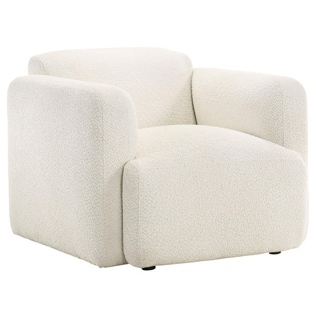  Coaster Furniture Dorset 509813 Fabric Upholstered Round Track Arm Accent Chair - White IMAGE 1