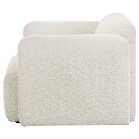  Coaster Furniture Dorset 509813 Fabric Upholstered Round Track Arm Accent Chair - White IMAGE 2