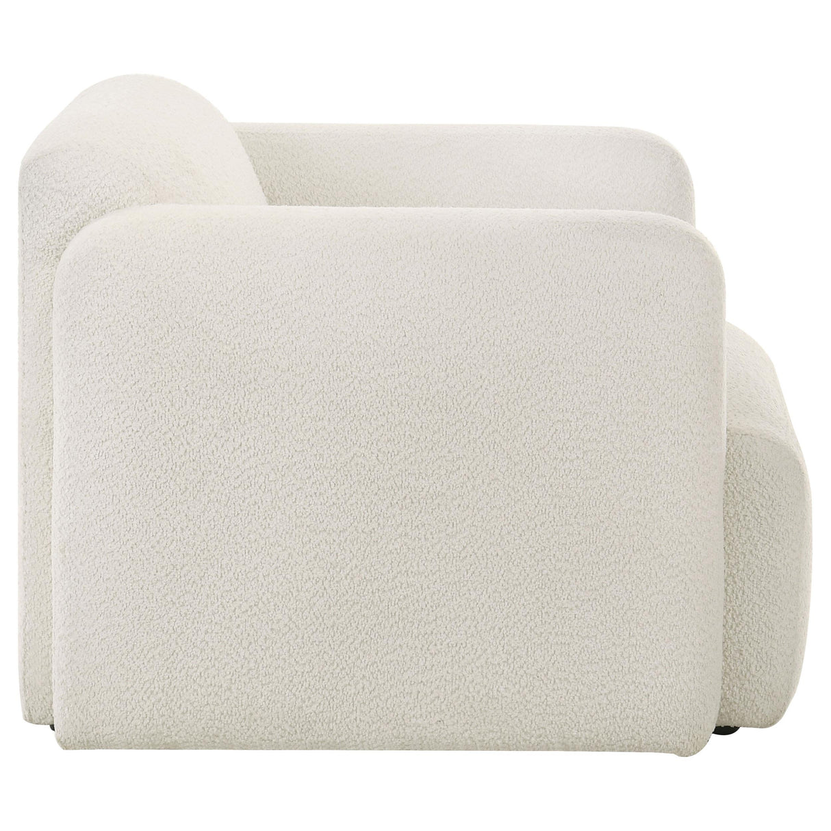  Coaster Furniture Dorset 509813 Fabric Upholstered Round Track Arm Accent Chair - White IMAGE 3