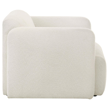  Coaster Furniture Dorset 509813 Fabric Upholstered Round Track Arm Accent Chair - White IMAGE 3