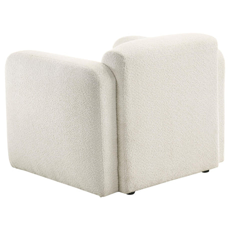  Coaster Furniture Dorset 509813 Fabric Upholstered Round Track Arm Accent Chair - White IMAGE 6