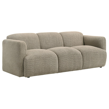  Coaster Furniture Dorset 509814 Fabric Upholstered Round Track Arm Sofa - Brown IMAGE 1