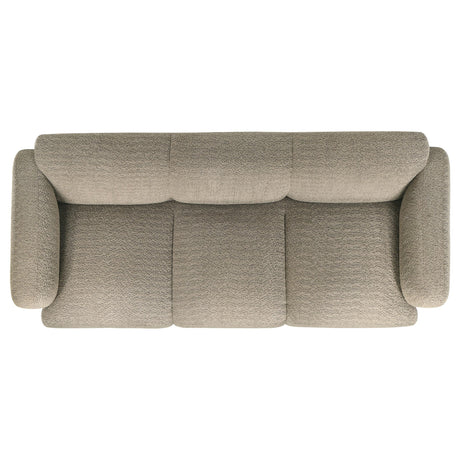  Coaster Furniture Dorset 509814 Fabric Upholstered Round Track Arm Sofa - Brown IMAGE 6