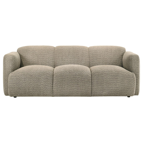  Coaster Furniture Dorset 509814 Fabric Upholstered Round Track Arm Sofa - Brown IMAGE 7