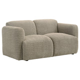  Coaster Furniture Dorset 509815 Fabric Upholstered Round Track Arm Loveseat - Brown IMAGE 1