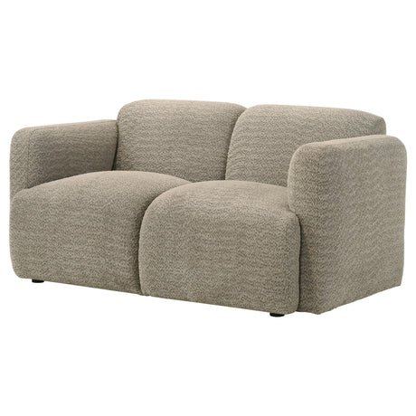  Coaster Furniture Dorset 509815 Fabric Upholstered Round Track Arm Loveseat - Brown IMAGE 10