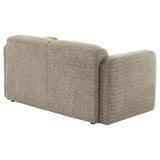  Coaster Furniture Dorset 509815 Fabric Upholstered Round Track Arm Loveseat - Brown IMAGE 12