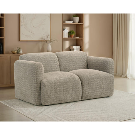  Coaster Furniture Dorset 509815 Fabric Upholstered Round Track Arm Loveseat - Brown IMAGE 4
