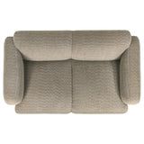  Coaster Furniture Dorset 509815 Fabric Upholstered Round Track Arm Loveseat - Brown IMAGE 5
