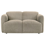  Coaster Furniture Dorset 509815 Fabric Upholstered Round Track Arm Loveseat - Brown IMAGE 7