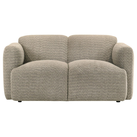  Coaster Furniture Dorset 509815 Fabric Upholstered Round Track Arm Loveseat - Brown IMAGE 7