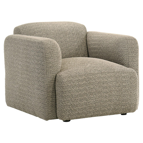  Coaster Furniture Dorset 509816 Fabric Upholstered Round Track Arm Accent Chair - Brown IMAGE 1