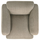  Coaster Furniture Dorset 509816 Fabric Upholstered Round Track Arm Accent Chair - Brown IMAGE 4