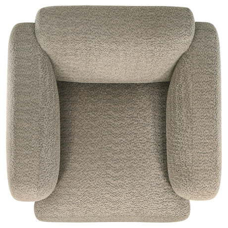  Coaster Furniture Dorset 509816 Fabric Upholstered Round Track Arm Accent Chair - Brown IMAGE 4
