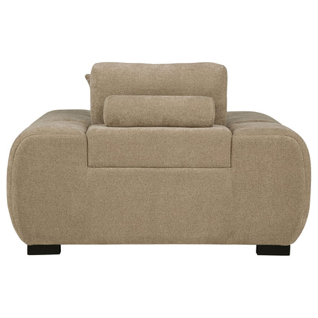  Coaster Furniture Octavia 509963 Upholstered Track Arm Accent Chair - Camel IMAGE 2