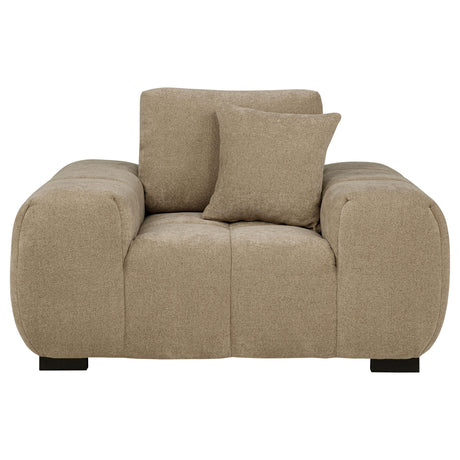  Coaster Furniture Octavia 509963 Upholstered Track Arm Accent Chair - Camel IMAGE 3