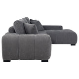  Coaster Furniture Octavia 509965 Upholstered Sectional Chaise Sofa - Charcoal Grey IMAGE 3