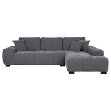  Coaster Furniture Octavia 509965 Upholstered Sectional Chaise Sofa - Charcoal Grey IMAGE 6