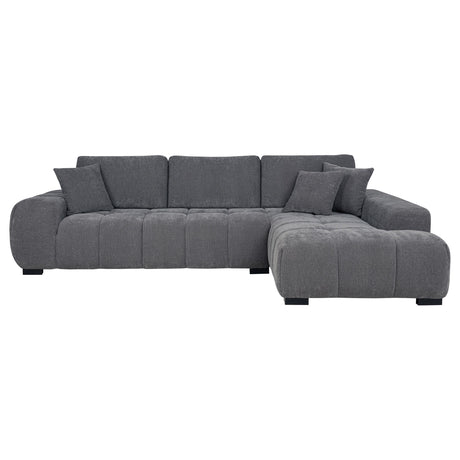  Coaster Furniture Octavia 509965 Upholstered Sectional Chaise Sofa - Charcoal Grey IMAGE 6