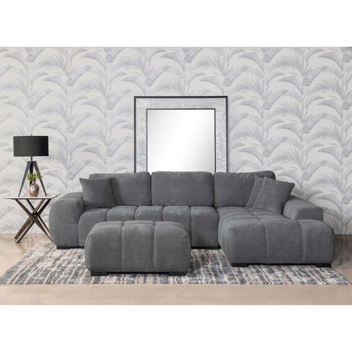  Coaster Furniture Octavia 509965 Upholstered Sectional Chaise Sofa - Charcoal Grey IMAGE 9