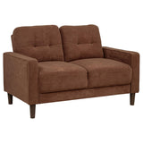  Coaster Furniture Bowen II 509972 Fabric Upholstered Track Arm Loveseat - Rust IMAGE 1