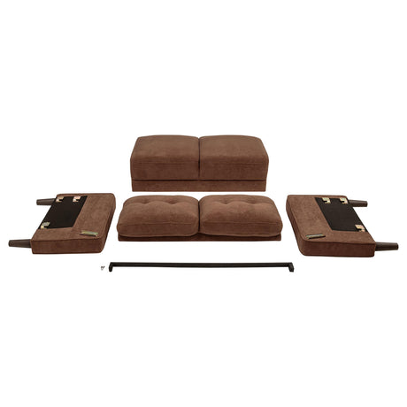  Coaster Furniture Bowen II 509972 Fabric Upholstered Track Arm Loveseat - Rust IMAGE 12