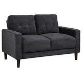  Coaster Furniture Bowen II 509982 Fabric Upholstered Track Arm Loveseat - Steel Grey IMAGE 1