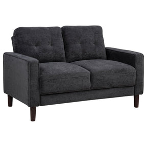  Coaster Furniture Bowen II 509982 Fabric Upholstered Track Arm Loveseat - Steel Grey IMAGE 1