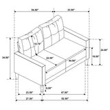 Coaster Furniture Bowen II 509982 Fabric Upholstered Track Arm Loveseat - Steel Grey IMAGE 11