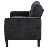 Coaster Furniture Bowen II 509982 Fabric Upholstered Track Arm Loveseat - Steel Grey IMAGE 2