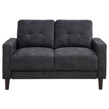 Coaster Furniture Bowen II 509982 Fabric Upholstered Track Arm Loveseat - Steel Grey IMAGE 5