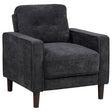  Coaster Furniture Bowen II 509983 Fabric Upholstered Track Arm Chair - Steel Grey IMAGE 1